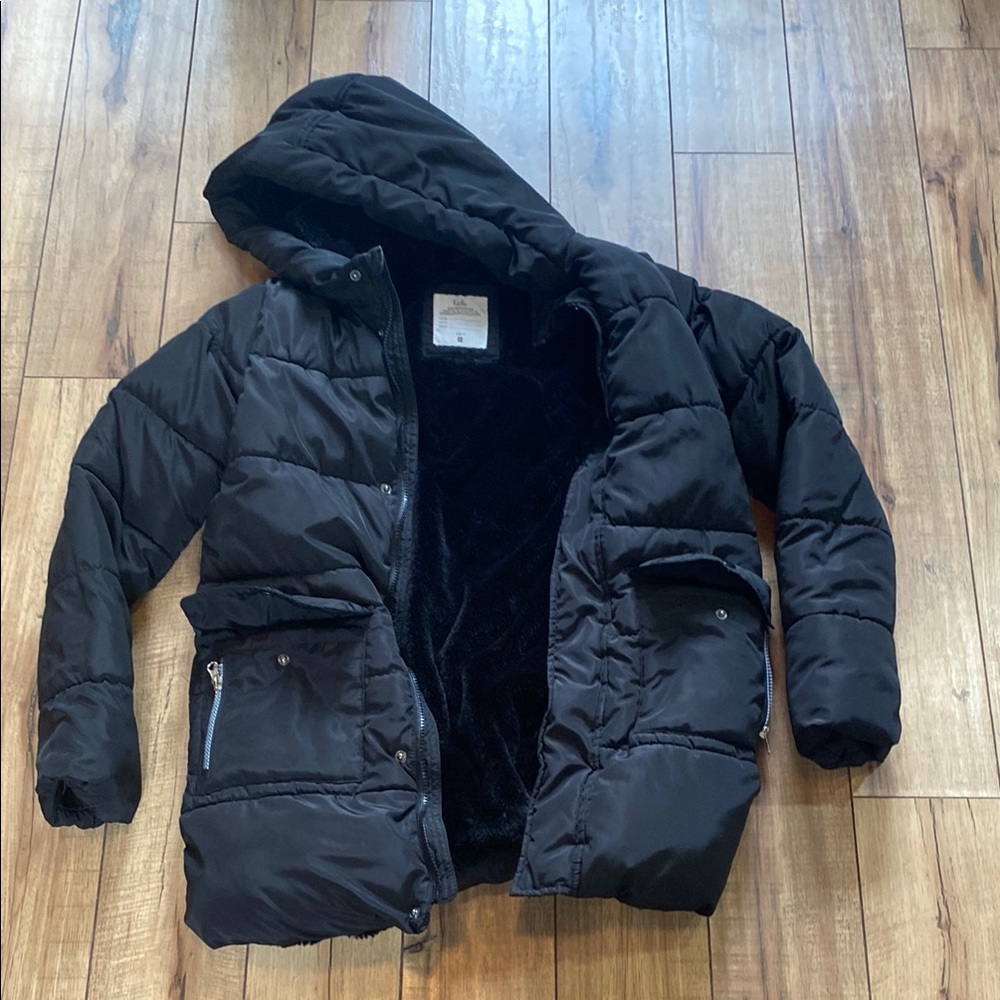 Black Puffer Jacket with Hood